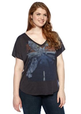 Eyeshadow Plus Size Eagle Screen Tee