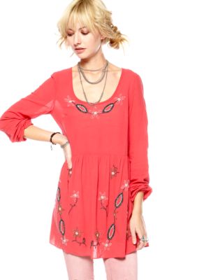 Free People Solid Beaded Batiste Tunic