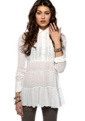 Free People Tuxedo Gauze Tunic