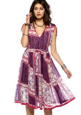 Free People Printed Warm Rayon Rose Garden Dress