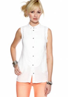 Free People Sleeveless Linen Shirt