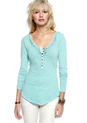 Free People Legacy Crochet Henley