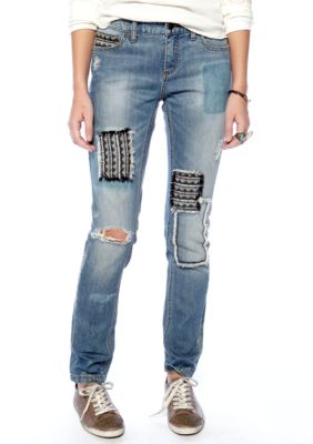 Free People Baja Patched Skinny Jean