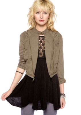 Free People Cut-work Moto Jacket