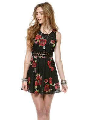 Free People Printed Daisy Waist Dress