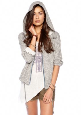 Free People Drippy Hooded Knit Jacket