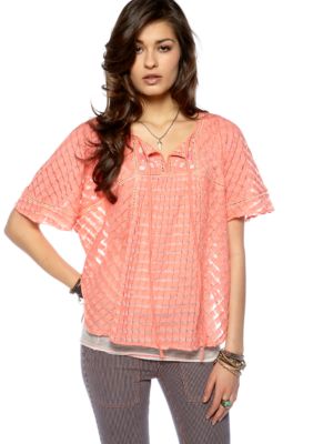 Free People Check Mate Knit Top