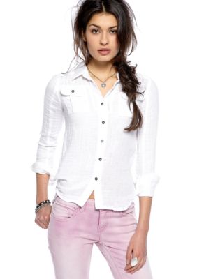 Free People Tride And Trude Button Down Shirt