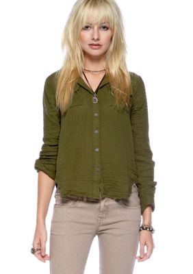Free People Tride And Trude Button Down Shirt