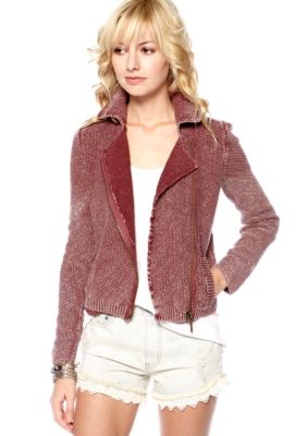 Free People Cotton Slub Sweater Jacket