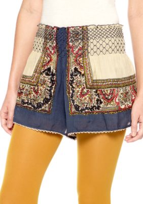 Free People Crinkle Gauze Smocked Waist Short