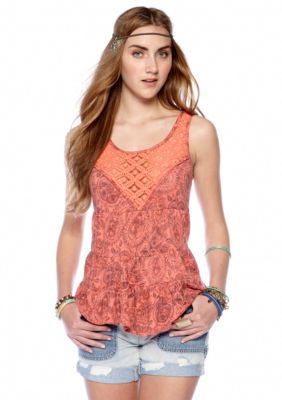 Free People Dorothy Printed Babydoll Top