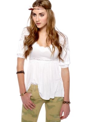 Free People Chloe Retro Sleeve Top