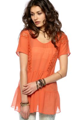 Free People Full Blossom Gauze Top