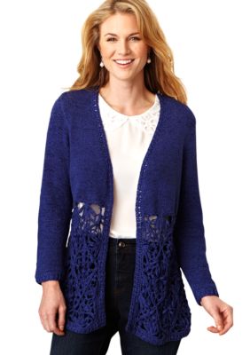 Fever Long Crochet Cardigan