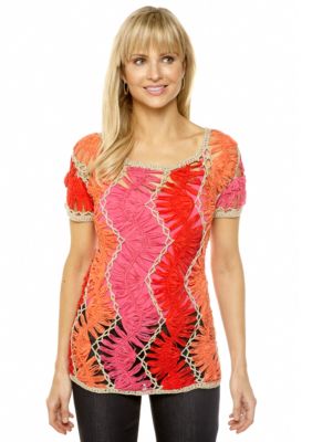 Fever Vertical Wave Crochet Top