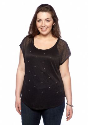Heart N Soul Plus Size Scattered Stars Top