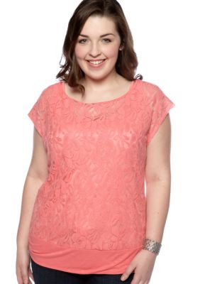 Free 2 Luv Plus Size Lace Top