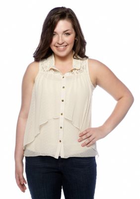 Free 2 Luv Plus Size Tiered Hi-Lo Tank