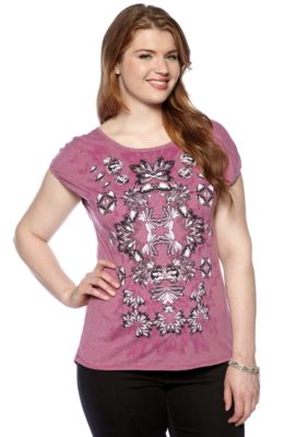 Belle De Jour Plus Size Fishtail Top with Front Screen