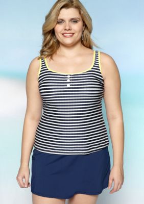 Beach House Plus Size Sea Breeze Textured Tankini