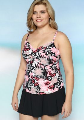 Beach House Woman Plus Size Floral Twist Bra Tankini
