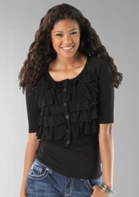 Spicy Clothing - Takeout Ruffle Front Cardigan