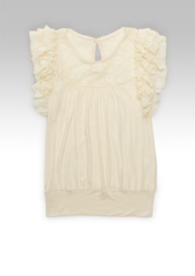 Dolled Up Sleeveless Chiffon Ruffle Top