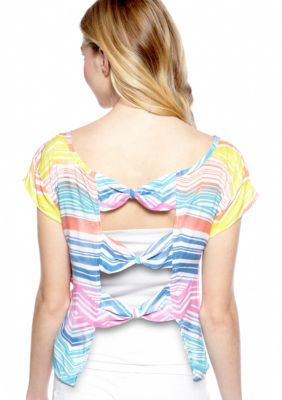 Dolled Up Bow Back Printed Top