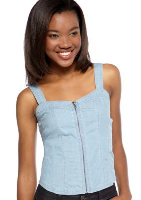 Dolled Up Denim Bralette Top