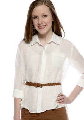 Dolled Up Long-Sleeved Belted Tunic
