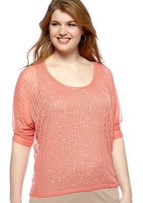 Dolled Up Plus Size Sequin Sweater 2fer
