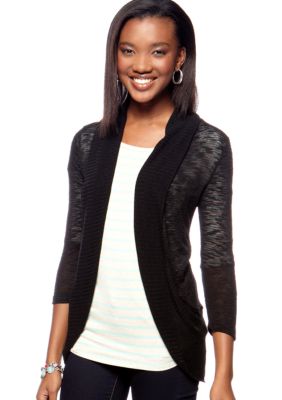 Say What? Slub Open Cardigan