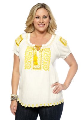 Lucky Brand Plus Size Eyelet Top
