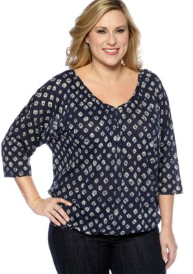 Lucky Brand Plus Size Double V Neck Top