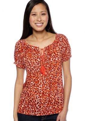 Lucky Brand Safi Mayan Cheetah Top