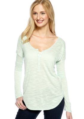 Lucky Brand Carla Lace Shoulder Henley