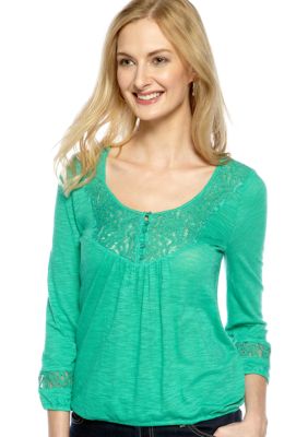 Lucky Brand Lace Bib Top