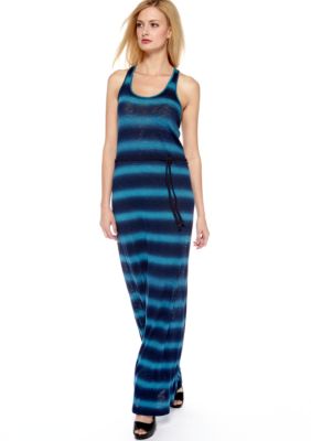 Lucky Brand Stevee Tie Dye Maxi Dress with Braided Belt