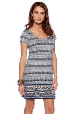 Lucky Brand Irving and Fine Printed T-Shirt Dress