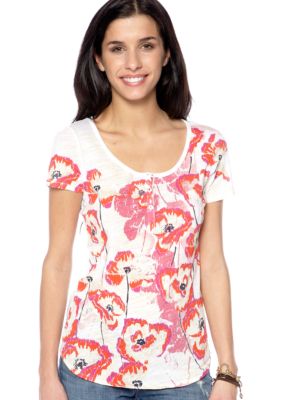 Lucky Brand Shadow Poppy Henley Tee