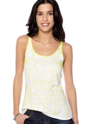 Lucky Brand Citrus Beaded Tank