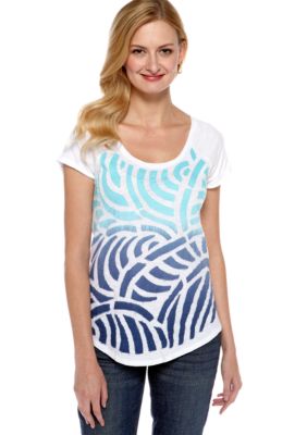 Lucky Brand Evonne Dip Dye Applique Tee