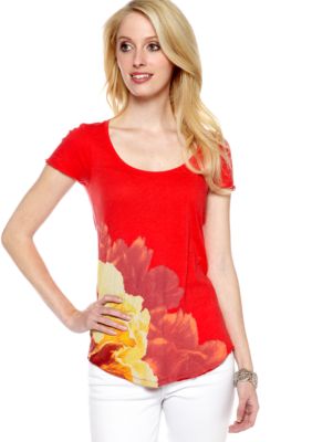 Lucky Brand Rhodes Flower Print Tee