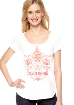 Lucky Brand Paisley Flowy Tee