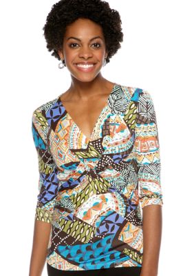 Cable and Gauge Criss-Cross Neck Top