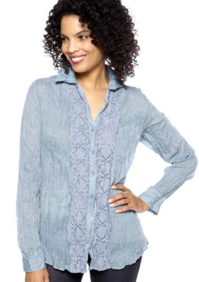 Spense Crochet Chambray Shirt