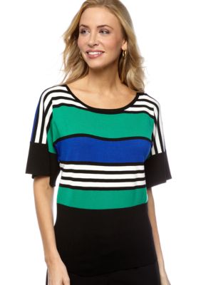 Cable and Gauge Stripe Dolman Sweater