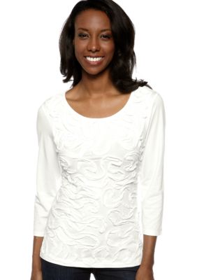 Cable and Gauge Novelty Knit Top