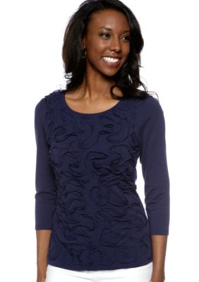 Cable and Gauge Novelty Knit Top